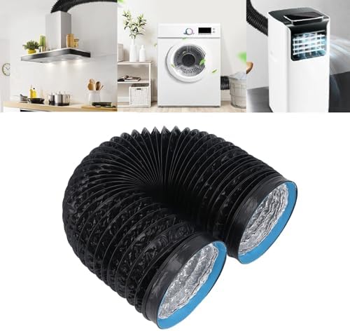 Jeanoko 1PCS 7"/ 6.56ft Dryer Vent Exhaust Hose, Flexible Aluminum Foil Ventilation Duct with Steel Wire Spiral for HVAC Kitchen Greenhouse Grow Tent, Dryer Vent Vacuum Hose Attachment - Image 8