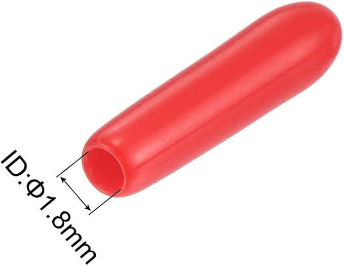 uxcell 20pcs Rubber End Caps 1.8mm ID Vinyl Round Tube Bolt Cap Cover Thread Protectors Red - Image 3