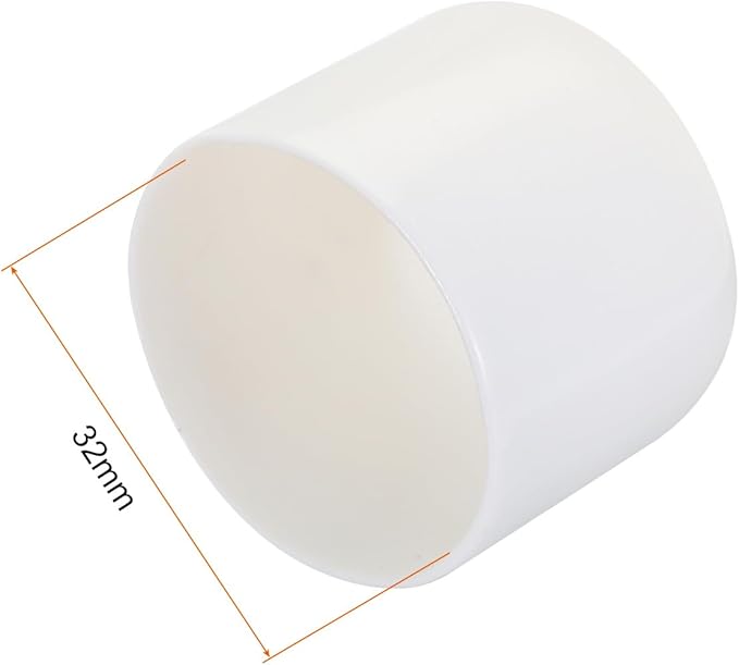 uxcell 20pcs Rubber End Caps 32mm ID Vinyl Round Tube Bolt Cap Cover Screw Thread Protectors White - Image 3