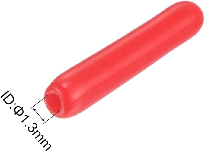 uxcell 20pcs Rubber End Caps 1.3mm ID Vinyl Round Tube Bolt Cap Cover Thread Protectors Red - Image 3