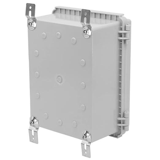 Zulkit Junction Box,IP67 Waterproof Electrical Box Hinged Cover Stainless Steel Latch Plastic Enclosure for Project with Mounting Plate Wall Bracket and 2 Cable Gland Grey 8.7"x6.7"x4.3"/220x170x110mm - Image 8