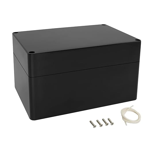 LeMotech Electrical Box ABS Plastic Project Box IP65 Waterproof Junction Box Project Case Universal Enclosure for Electronics Black 6.2X 4.2X 3.4 inch (160x110x90mm)（Pack of 1 by LeMotech