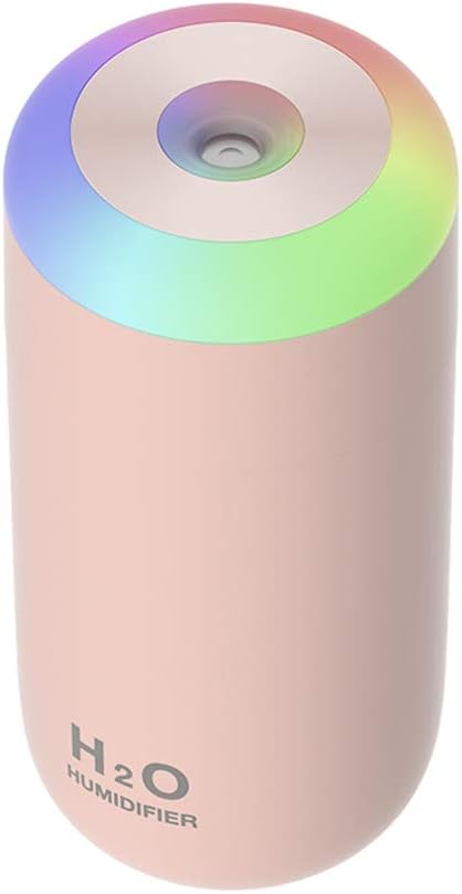 Mini Humidifier, 350ml Small Humidifier for bedroom, desk, portable, travel, plant (Pink) by O-MeiStars