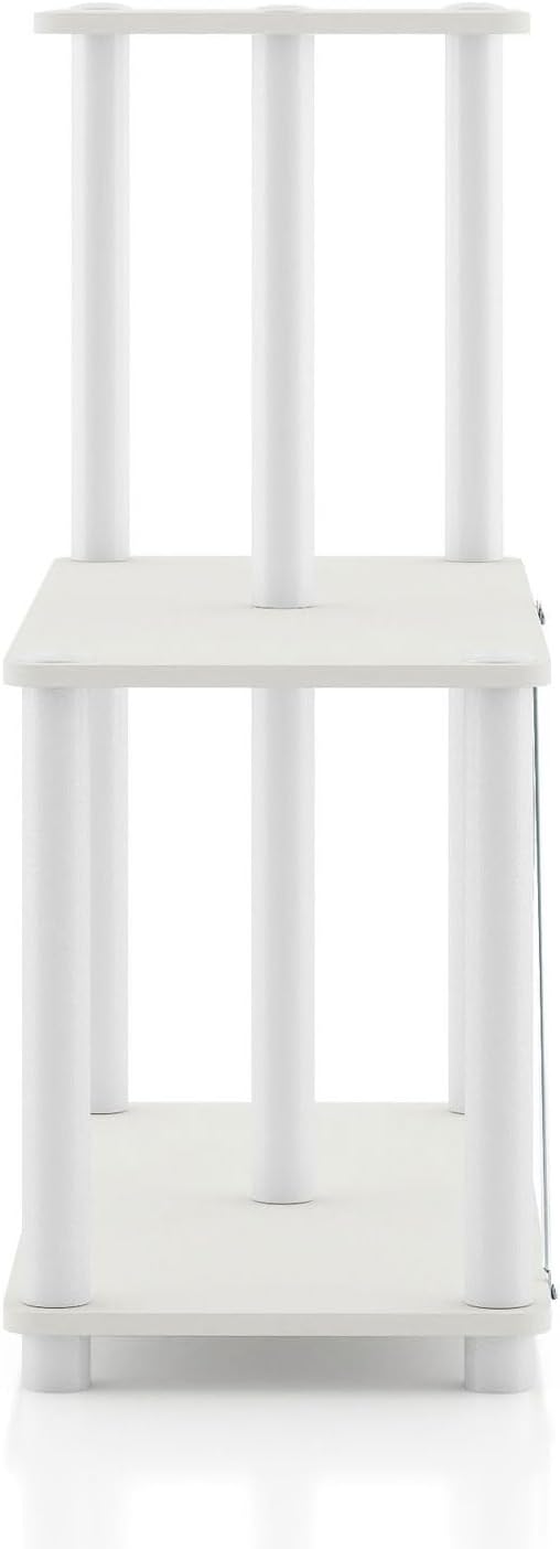 Homes: Inside + Out Apexa Modern 3-Cube Ladder Shelving Units, Collectibles Display Shelves, Easy Assembly Standing Shelf, Home Storage Organizer for Living Room, Bedroom, Office, White - Image 12