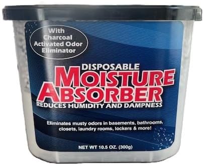 Disposable Moisture Absorber with Charcoal Activated Odor Eliminator, 10.5 Oz, for Basements, Bathrooms, Closets, Lockers, Reduces Humidity and Dampness by Unknown