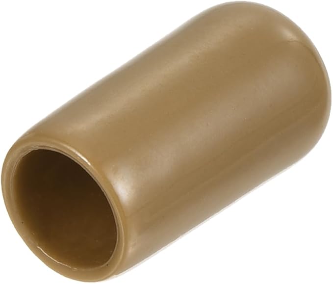 uxcell 20pcs Rubber End Caps 7mm ID Vinyl PVC Round Tube Bolt Cap Cover Screw Thread Protectors Light Brown by uxcell