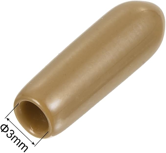 uxcell 20pcs Rubber End Caps 3mm(1/8") ID Vinyl PVC Round Tube Bolt Cap Cover Screw Thread Protectors Light Brown - Image 3