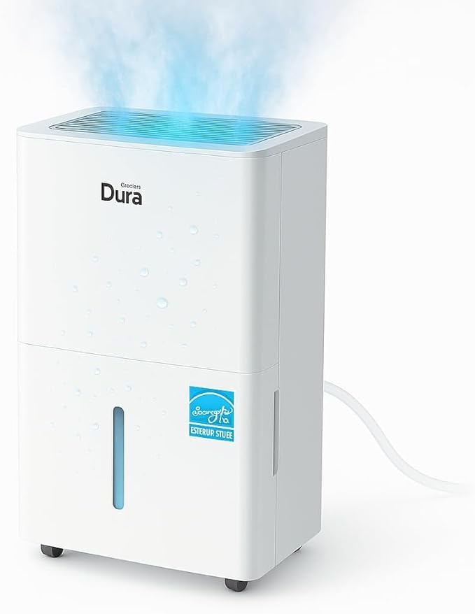 Small Dehumidifier for 2500 Sq.ft，Energy Star 2025, Max 35 Pint/D，Smart Compressor Dehumidifier with Drain Hose, Intelligent Humidistat,for Basement,Bedroom,Home,Bathroom by DuraComfort