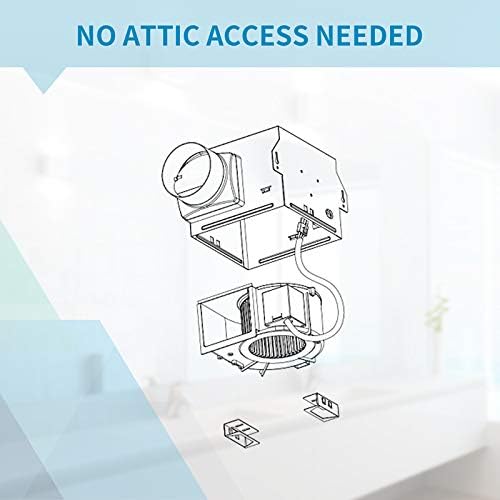 Tech Drive Very Quiet 80 CFM, 1.5 Sone No Attic access Needed Installation Bathroom Ventilation and Exhaust Fan with Humidity sensor - Image 4
