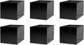 6 Pack 4" Acrylic Display Riser Box with One Open Side No Lid Versatile Glossy Black Square Lucite Retail Product Platform or Merchandise Storage Bin No Assembly by Marketing Holders by MarketingHolders