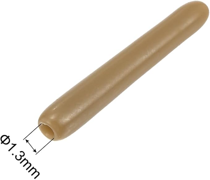uxcell 20pcs Rubber End Caps 1.3mm ID Vinyl PVC Round Tube Bolt Cap Cover Screw Thread Protectors Light Brown - Image 3