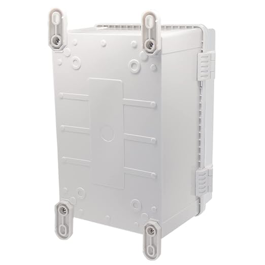 Zulkit Junction Box ABS Plastic Waterproof IP65 Electrical Boxes Hinged Shell Outdoor Universal Project Enclosure with Mounting Plate and Wall Brackets Grey 11.8 x 7.9 x 7.1 Inch - Image 4