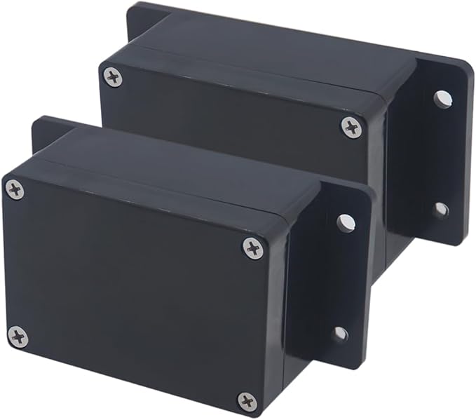 Project Box ABS Plastic Black Electrical Boxes IP65 Waterproof DIY Electronic Junction Box Power Enclosure with Fixed Ear 3.9x2.7x2inch (100x68x50 mm) 2pcs by Otdorpatio