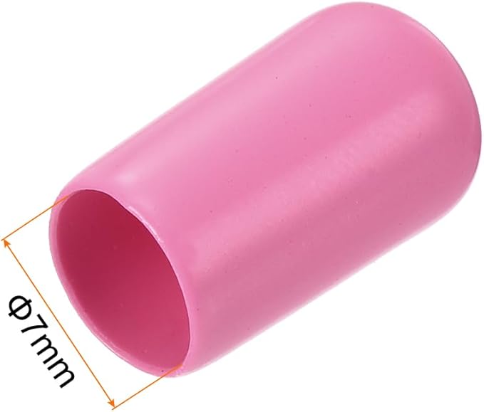 uxcell 20pcs Rubber End Caps 8mm(5/16 inch) ID Vinyl PVC Round Tube Bolt Cap Cover Screw Thread Protectors Pink - Image 3