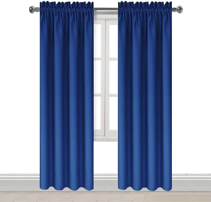 DWCN Blackout Curtains for Bedroom – Rod Pocket Thermal Insulated Noise Reducing Noise Reducing Drapes for Living Room, W 52 x L 95 Inch, 2 Panels, Classic Blue - Image 9