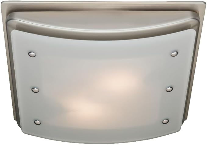 Good Housekeeping 90064 Buckingham Decorative Bathroom Ventilation Exhaust Fan with Light and Nightlight, Medium, Brushed Nickel by GoodHousekeeping