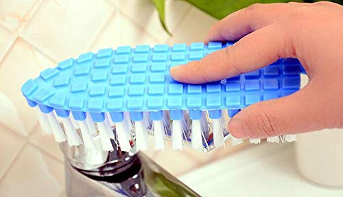 WOIWO 3PCS Household Plastic Cleaning Brushes Are Suitable for Laundry Brushes, Multi-function Shoes Washing, Floor Cleaning and Creative Flexible Flexible Bristles Brushes(Color Random) - Image 3