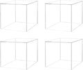 4 Pack Acrylic Cube Clear 6" Flower Vase Decorative Centerpiece Box for Homes and Weddings No Lid No Assembly by Marketing Holders by MarketingHolders