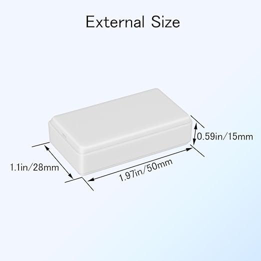Project Box 8 Pieces Electrical Box Small Junction Box ABS Plastic Enclosure Power Electronic Case White 1.97" x 1.10" x 0.59"(50 x 28 x 15mm) - Image 3