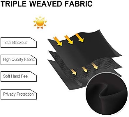 DWCN Blackout Curtain Panel for Bedroom - Thermal Insulated Energy Saving Grommet Blackout Drapery for Patio Door, Room Divider Big Long Curtain (Black, W12' by L9', 1 PC) - Image 3