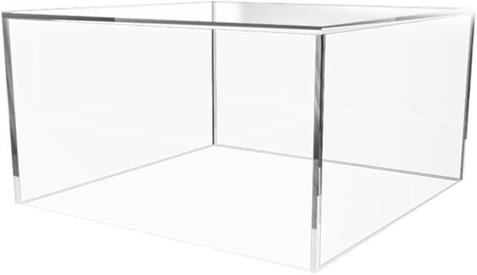 Clear Acrylic Display Box Countertop Showcase Bin 7" x 7.25" x 4" Inch Merchandise Storage No Lid with One Open Side Square Flippable Cubby for Retail Stores and Expos by Marketing Holders by MarketingHolders