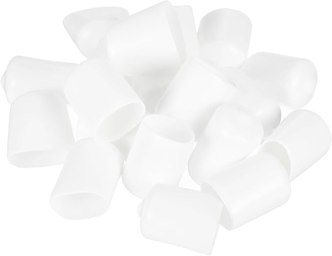 uxcell 20pcs Rubber End Caps 15.5mm ID Vinyl Round Tube Bolt Cap Cover Thread Protectors White - Image 4