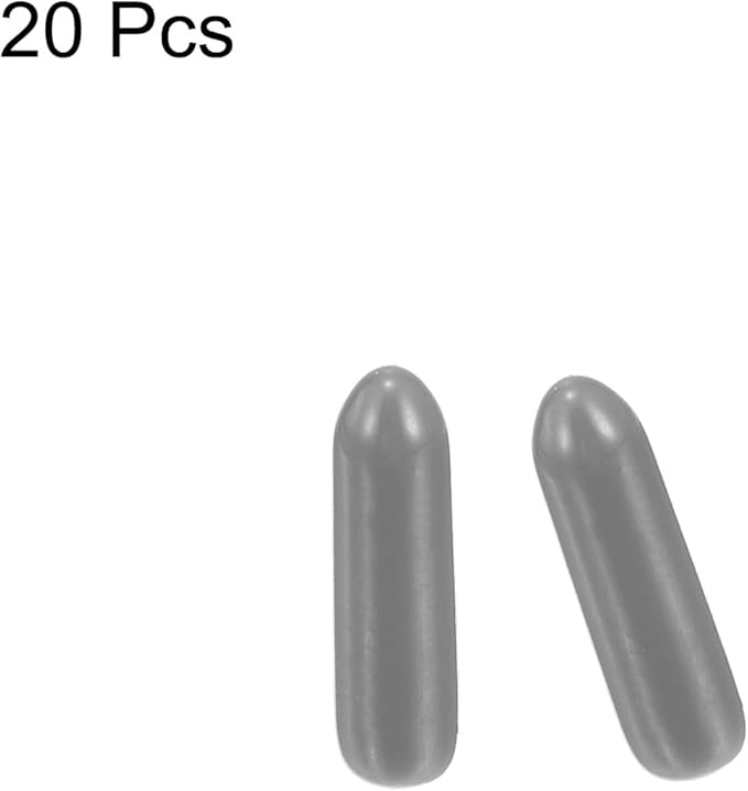 uxcell 20pcs Rubber End Caps Protective Caps 2.5mm ID Vinyl PVC Round Tube Bolt Cap Cover Screw Thread Protectors, Light Grey - Image 2