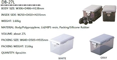 Nakabayashi 97025 Capacati Dry Box, Moisture-proof Box, 6.5 gal (27 L) Gray - Image 3