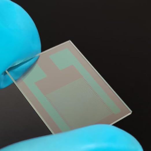 Qunguan IDE（Interdigital Electrode) on ito Glass 80μm Indium-Tin-Oxide Film Superpolar Conductivity Transparent Biosensor Medical Chemical Optical Sensor Chip (15mm×20mm, 12 pcs) by ConductiveglassforLab