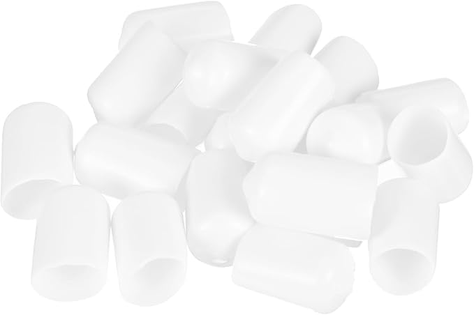 uxcell 20pcs Rubber End Caps 12.5mm(1/2 inch) ID Vinyl Round Tube Bolt Cap Cover Thread Protectors White - Image 4
