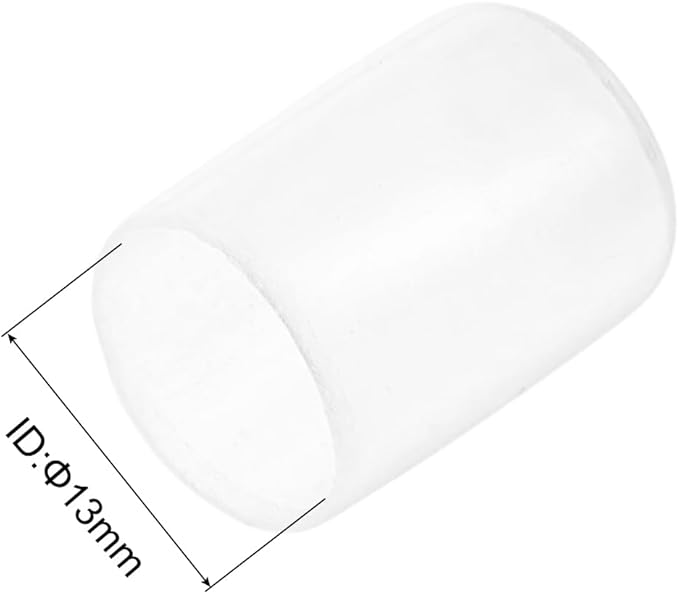 uxcell 20pcs Rubber End Caps Protective Caps 13mm ID Vinyl PVC Round Tube Bolt Cap Cover Screw Thread Protectors, Clear - Image 3