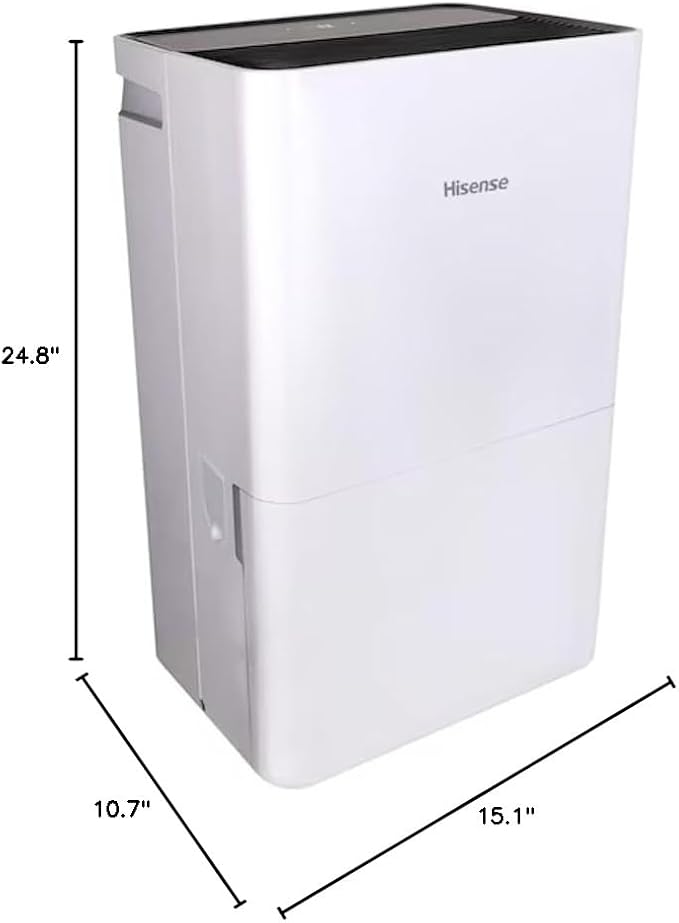 Hisense ConnectLife Smart Control 50 Pint 3-Speeds Dehumidifier, 3 Fan Speeds (High, Low, Auto), WiFi Enabled, Low Noise Airflow System 46 dB, 115v, Up to 4500 sq.ft, DH7021W1WG (Renewed) - Image 9