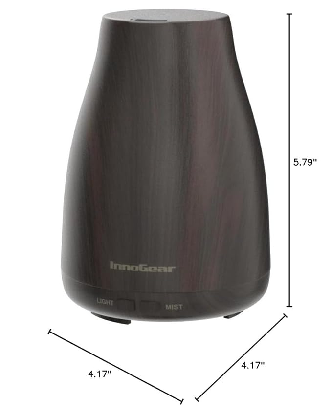 InnoGear Essential Oil Diffuser with Oils, 100ml Aromatherapy Diffuser with 6 Essential Oils Set, Aroma Cool Mist Humidifier Gift Set, Dark Wood Grain - Image 8