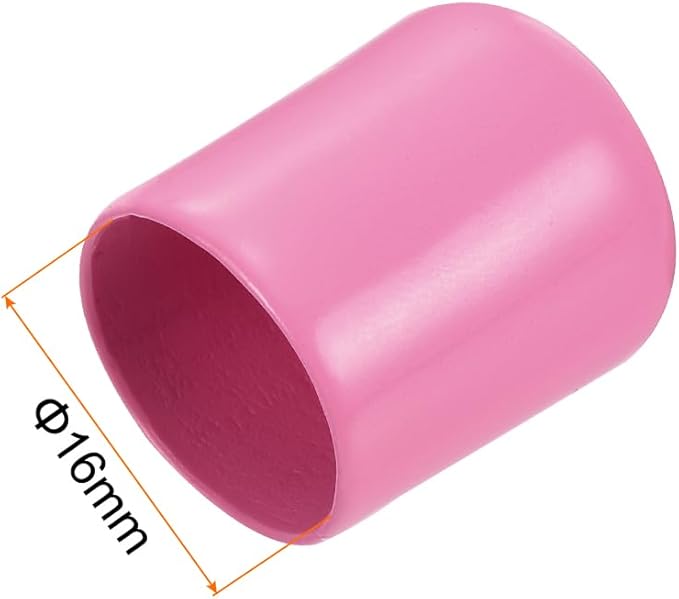uxcell 20pcs Rubber End Caps 16mm(5/8 inch) ID Vinyl PVC Round Tube Bolt Cap Cover Screw Thread Protectors Pink - Image 3