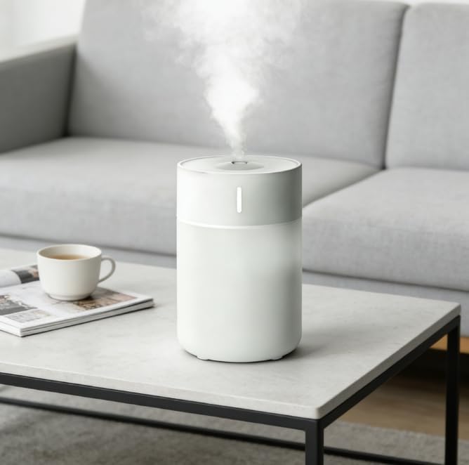 Desktop Humidifier with Cool Mist, Compact Design, White - Image 4
