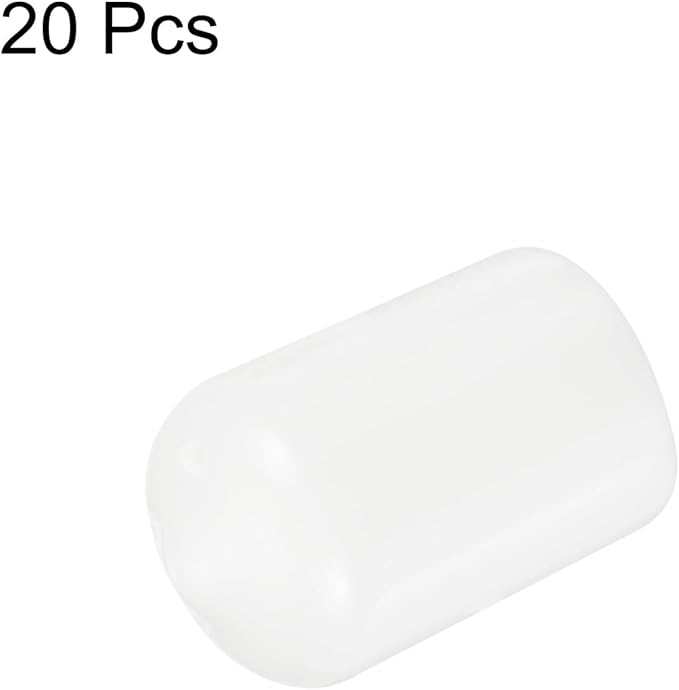 uxcell 20pcs Rubber End Caps 13.5mm ID Vinyl Round Tube Bolt Cap Cover Thread Protectors White - Image 2