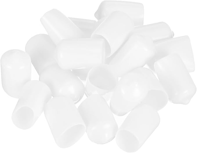uxcell 20pcs Rubber End Caps 14.5mm ID Vinyl Round Tube Bolt Cap Cover Thread Protectors White - Image 4