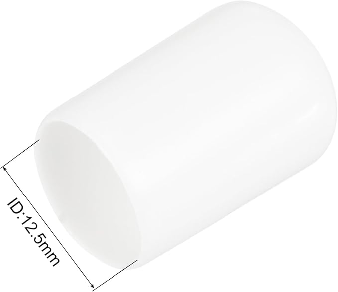 uxcell 20pcs Rubber End Caps 12.5mm(1/2 inch) ID Vinyl Round Tube Bolt Cap Cover Thread Protectors White - Image 3