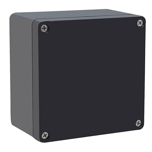 Project Box IP65 Waterproof Junction Box ABS Plastic Black Electrical Boxes DIY Electronic Project Case Power Enclosure 4.72x4.72x2.95 inch (120x120x75mm) by Raculety