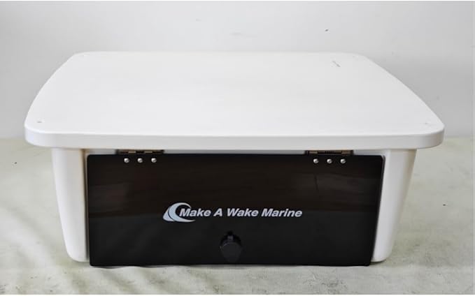 T-Top Electronic Box for Center Console Boats - Dry Storage, Lockable, Mounting Clamps Included Universal Design, Stereo, Radio, White - Image 5