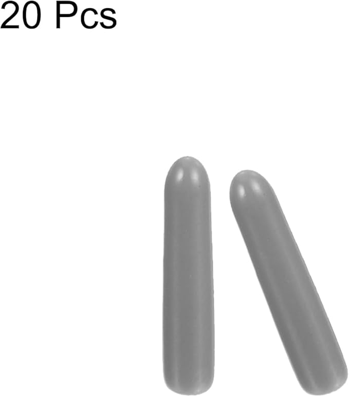 uxcell 20pcs Rubber End Caps Protective Caps 1.5mm ID Vinyl PVC Round Tube Bolt Cap Cover Screw Thread Protectors, Light Grey - Image 2