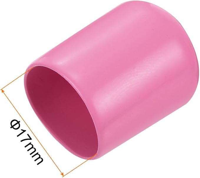 uxcell 20pcs Rubber End Caps 17mm ID Vinyl PVC Round Tube Bolt Cap Cover Screw Thread Protectors Pink - Image 3