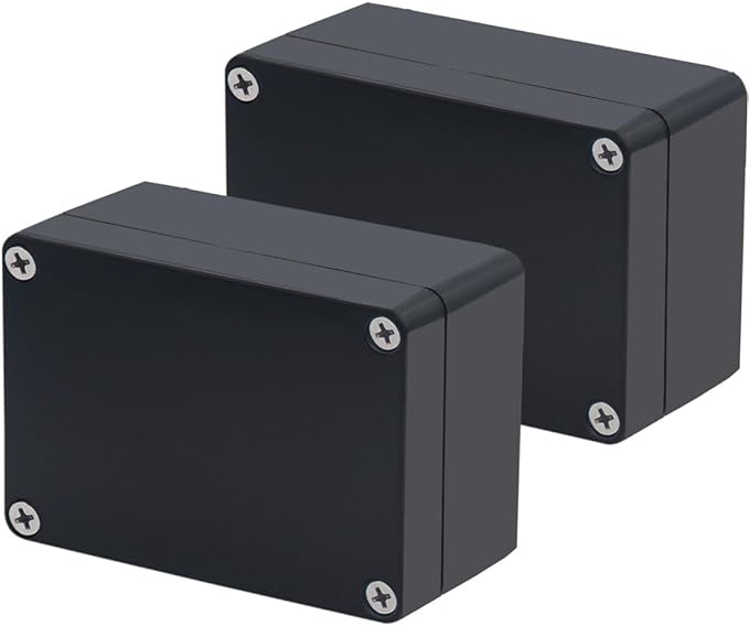 Outdoor Waterproof Junction Box IP67 Project Box ABS Black Electrical Boxes Electronic Enclsoure for DIY Project 3.9 x 2.7 x 2 inch (100x68x50mm) - Image 2