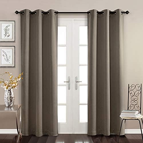 MYSKY HOME Blackout Closet Curtains for Bedroom, 84 Inch Long Thermal Insulated Room Darkening Door Curtains with Grommet Window Curtain for Living Room, 1 Curtain Panel, 42 x 84 Inch, Taupe by MYSKYHOME