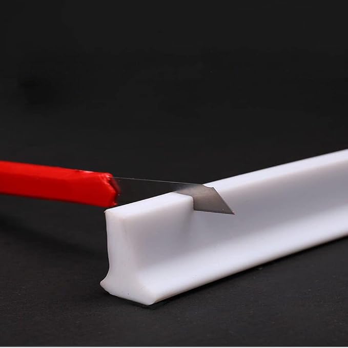 Shower Dam Self Adhesive, Shower Water Blocker for Kitchen Bathroom, Shower Guard Shower Threshold Water Dam for Bathtub, Countertop Edge Trim(White/118in) - Image 3