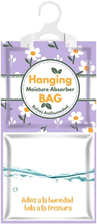 Hanging High-Purity Moisture Absorber, 20 pack with Activated Carbon, eliminates musty odors during humid summers, ideal for drawers and wardrobes,15% greater moisture absorption. (162 oz) - Image 6