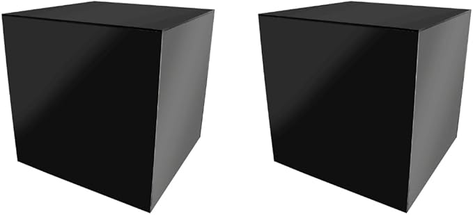 2 Pack 14" Acrylic Display Riser Box with One Open Side No Lid Versatile Glossy Black Square Retail Merchandise Storage Bin or Product Platform by Marketing Holders by MarketingHolders