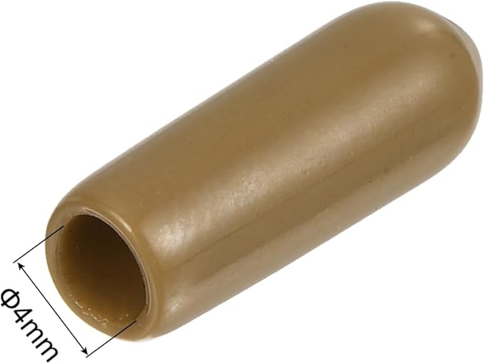 uxcell 20pcs Rubber End Caps 4mm(3/16") ID Vinyl PVC Round Tube Bolt Cap Cover Screw Thread Protectors Light Brown - Image 3