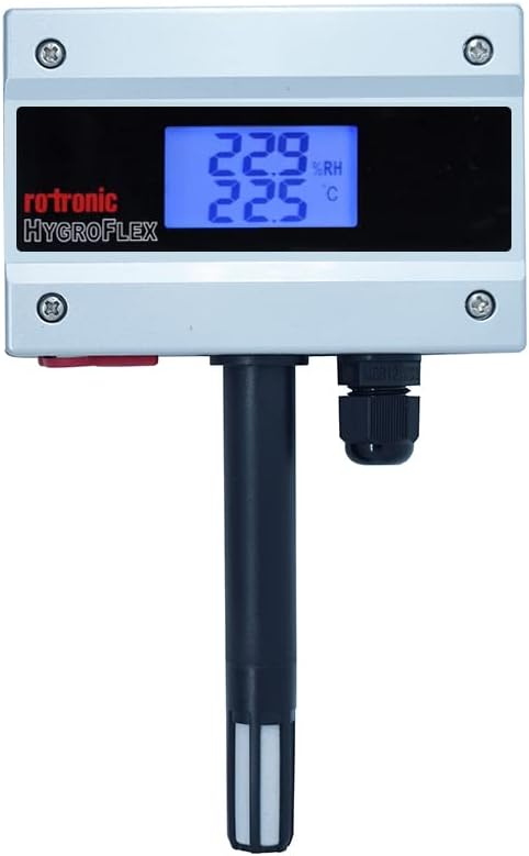 Rotronic Temperature and Humidity Transmitter Wall mount with Display (Range: -20 to 50 °C & Humidity: 100% RH) for Clean Room, HVAC & BMS | Model: HYGROFLEX HF132(WB1XD1XX) by InstrukartHoldings