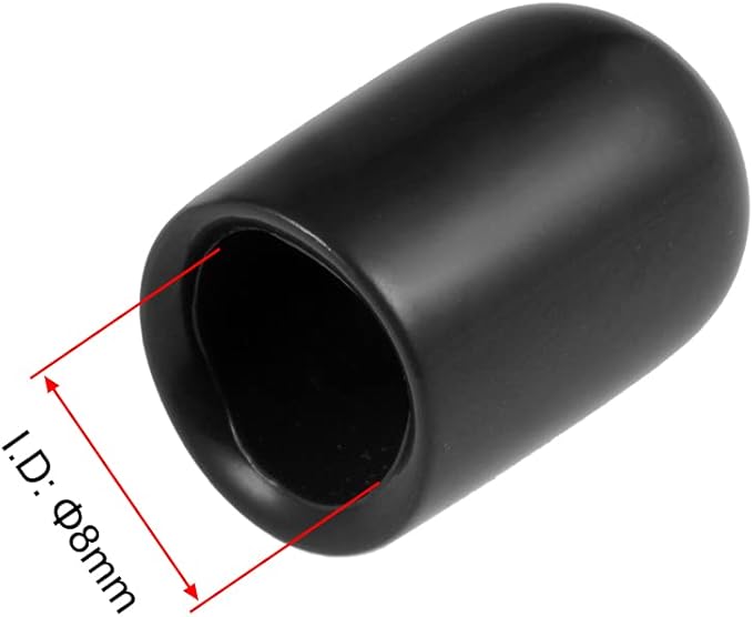 uxcell 20pcs Rubber End Caps 5/16"(8mm) ID Vinyl Round Tube Bolt Cap Cover Thread Protectors Black - Image 3
